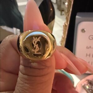 Gold Ring YSL ENGRAVED